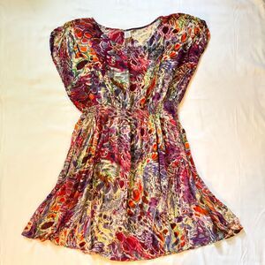 Gorgeous Colorful Printed Summer Dress Lightweight Flowy Beach Women's Size 3X